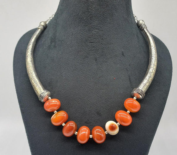 Orange Agate Stones Fancy Necklace