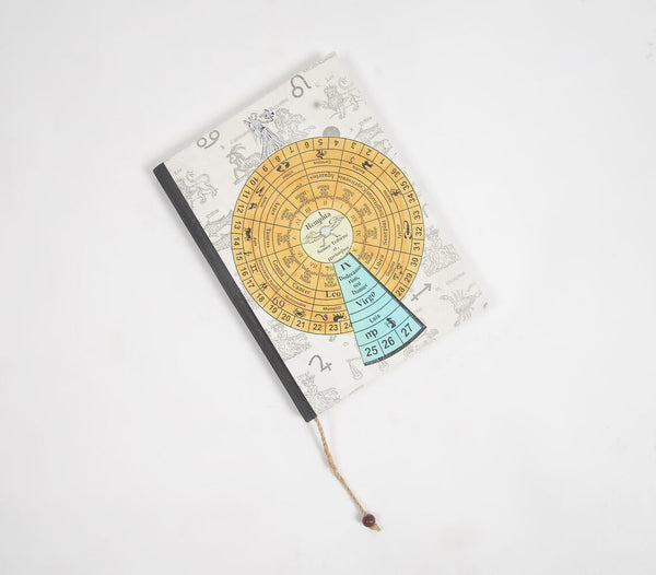 Hand painted astrological virgo sign paper diary