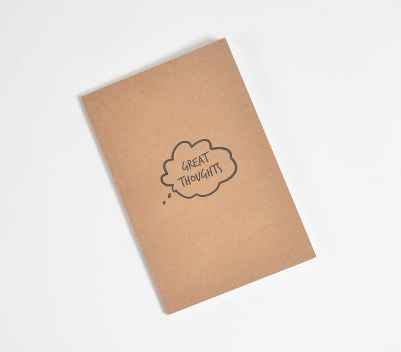 Screen Printed Brown Notebook with Quote