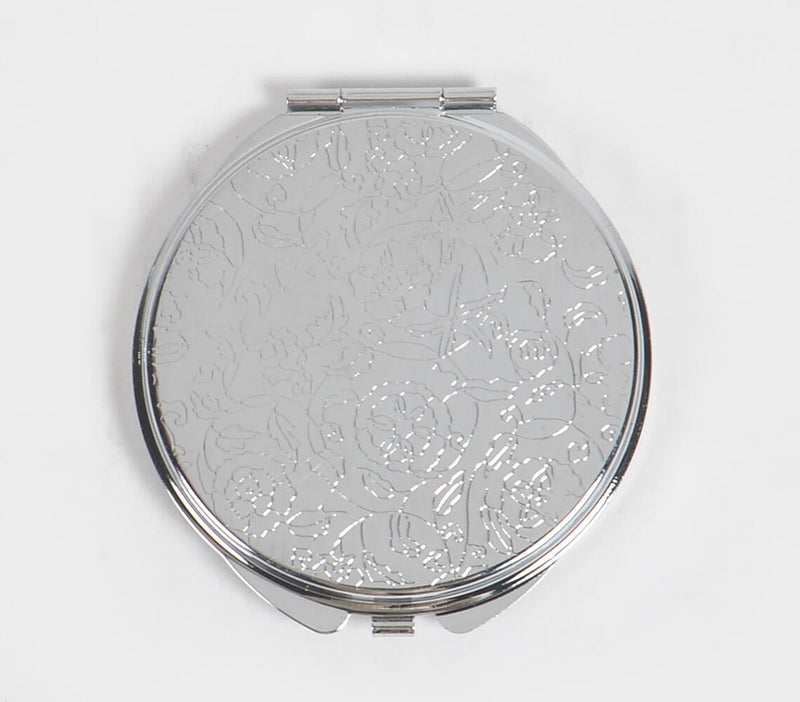 Floral Metal Pocket Copact Mirror