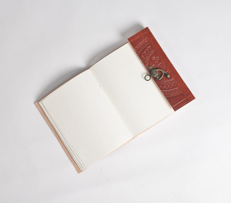 Embossed Mandala Leather Diary