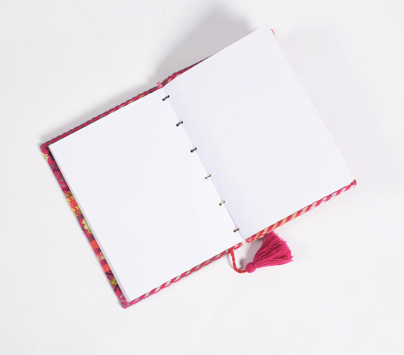 Hand Bound Fabric Diary with Tassel Bookmark_1