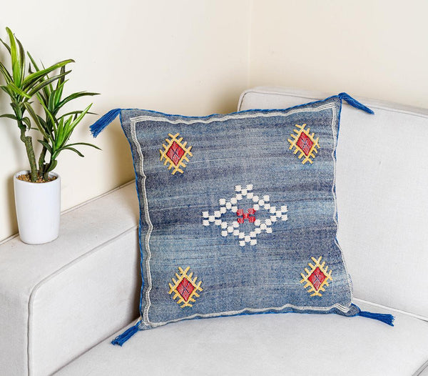 Woven Cactus Silk Moroccan Cushion Cover