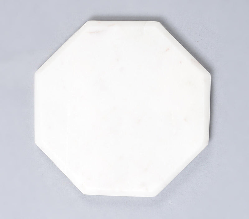 Classic Octagonal White Marble Coasters (Set of 4) - Homefaire
