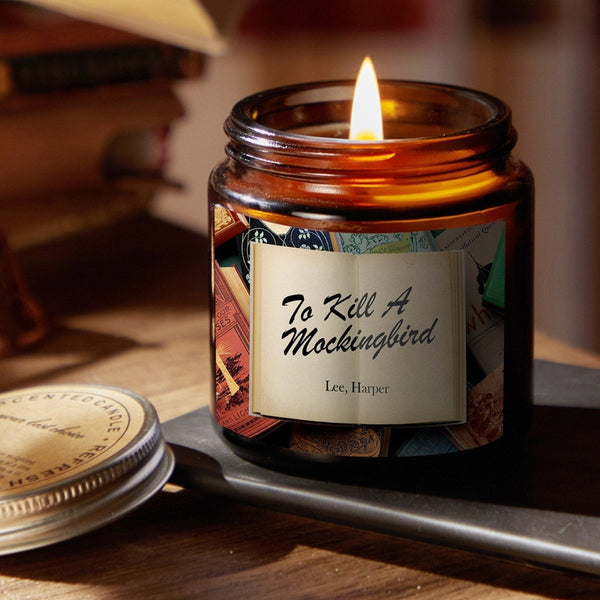 Engraved Book Name Author Soy Scented Candles - Homefaire