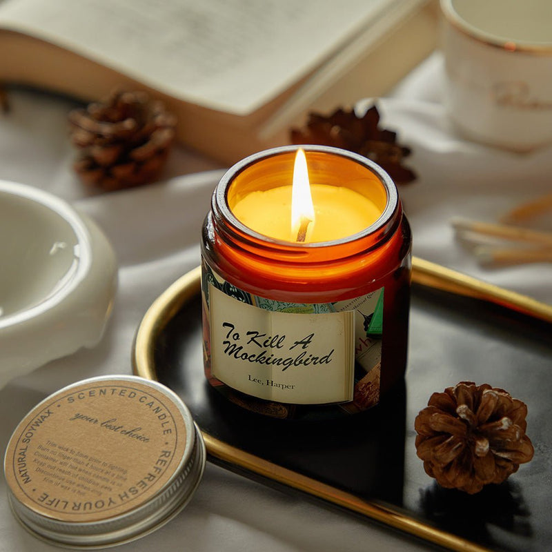 Engraved Book Name Author Soy Scented Candles - Homefaire