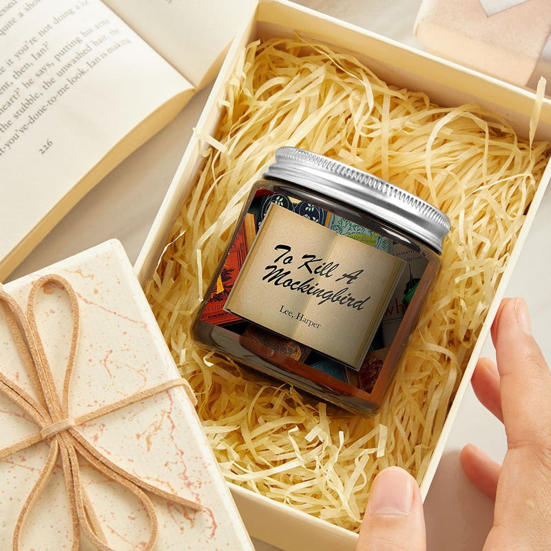 Engraved Book Name Author Soy Scented Candles - Homefaire