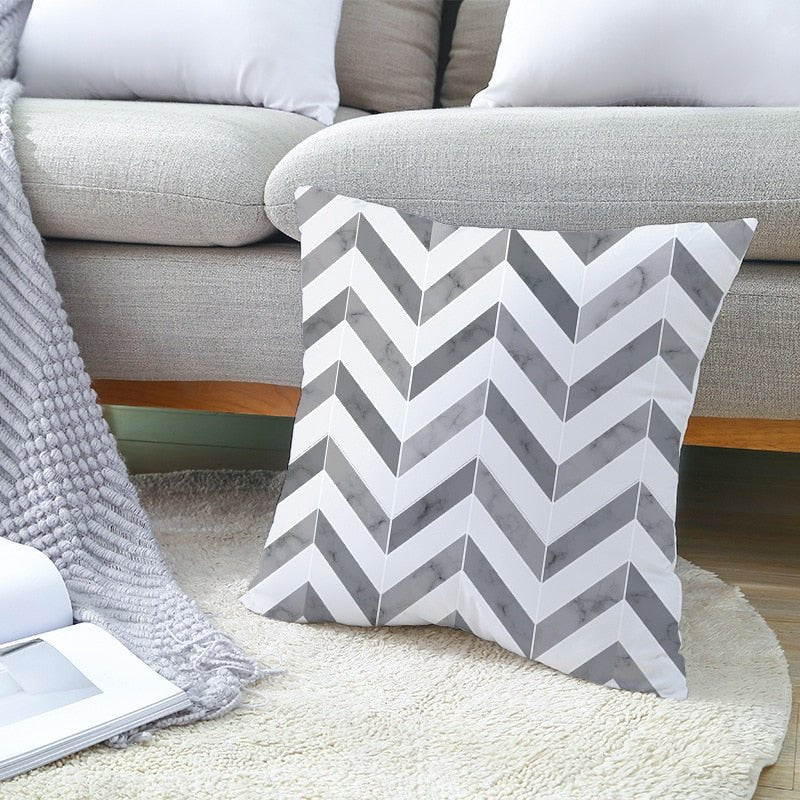 Geometric Cushion Cover Black and White - Homefaire