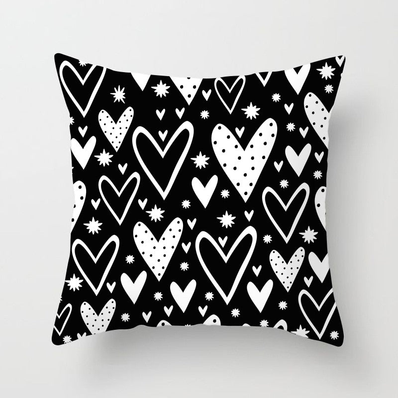 Geometric Cushion Cover Black and White - Homefaire