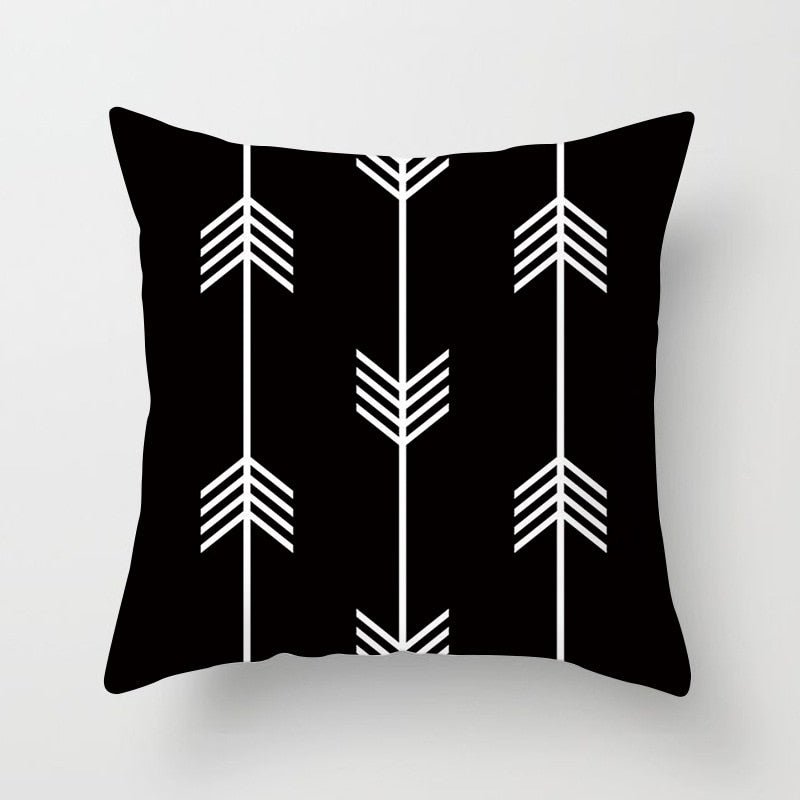 Geometric Cushion Cover Black and White - Homefaire