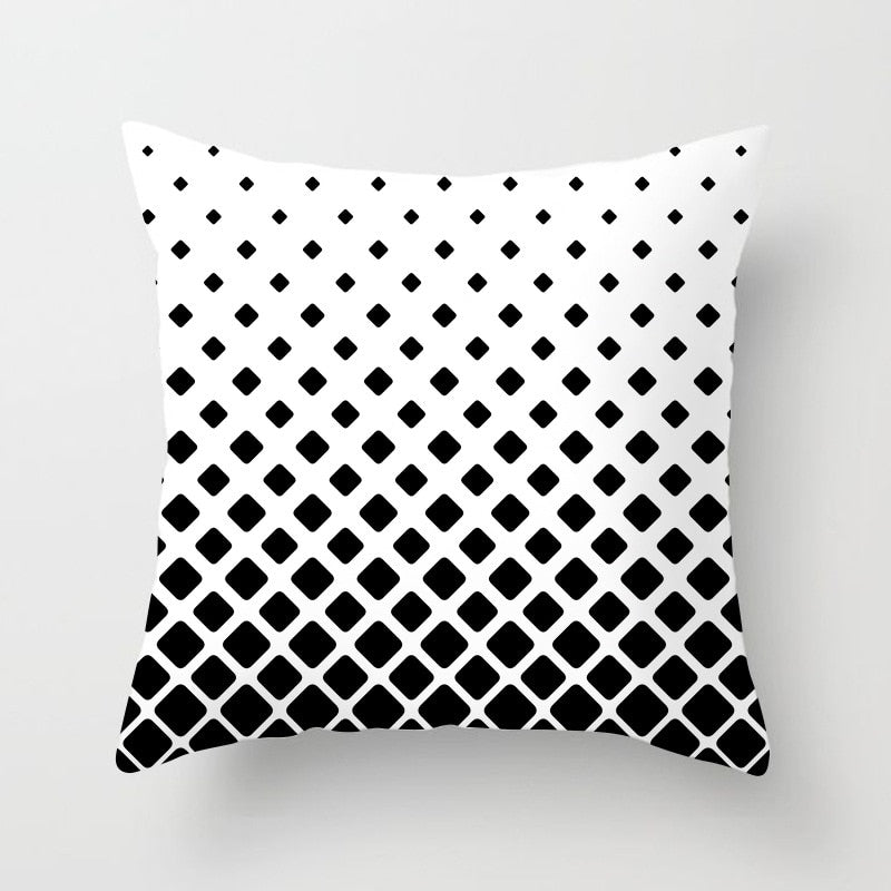 Geometric Cushion Cover Black and White - Homefaire