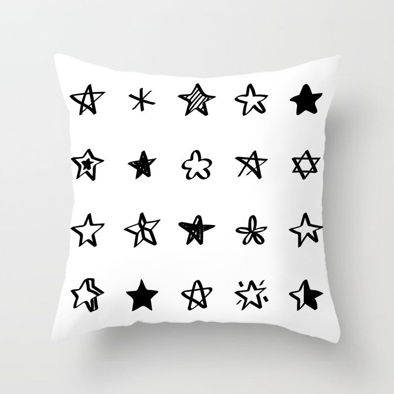 Geometric Cushion Cover Black and White - Homefaire