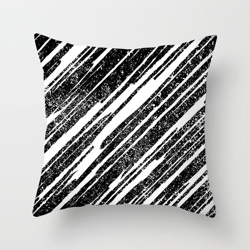 Geometric Cushion Cover Black and White - Homefaire