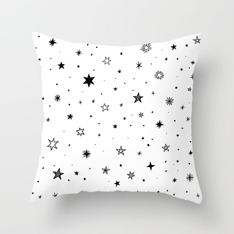 Geometric Cushion Cover Black and White - Homefaire