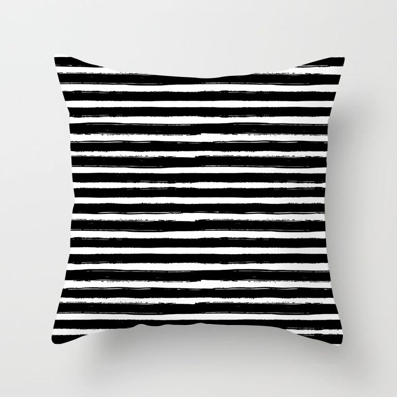 Geometric Cushion Cover Black and White - Homefaire