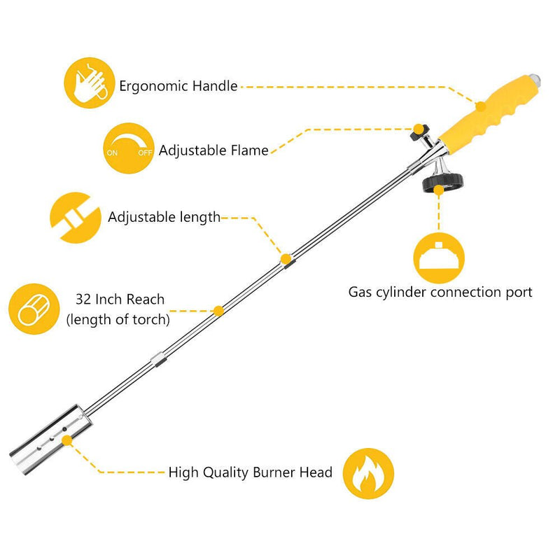 Grass Weed Shrub Burner Butane Gas Torch Fire Lighter - Homefaire